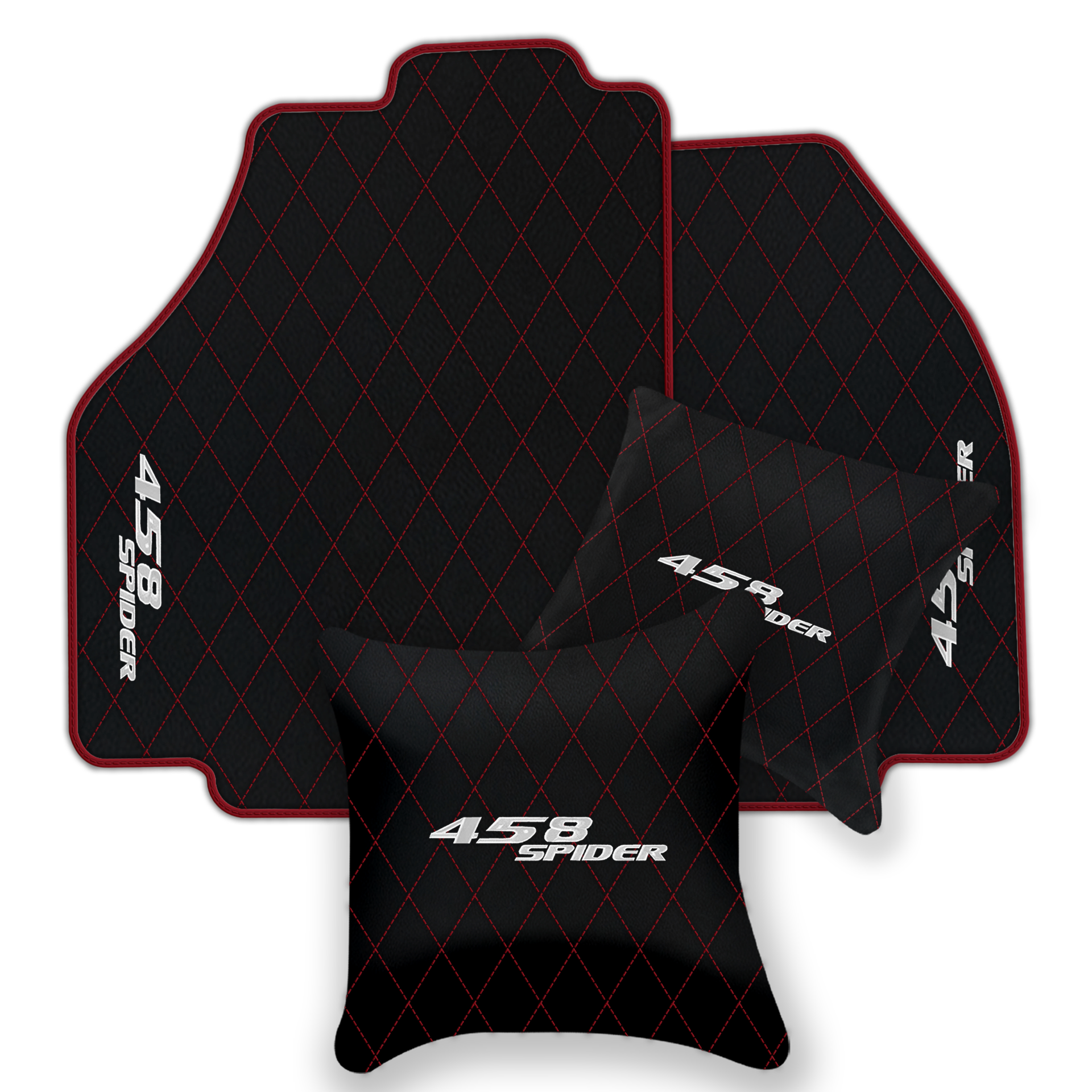 Black Leather Floor Mats for Ferrari 458 Spider (2012-2015) | Custom