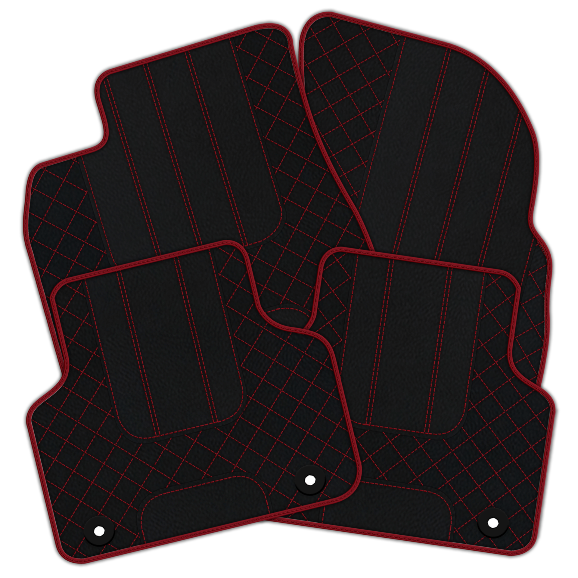 Premium Black Leather Floor Mats for Rolls Royce Shadow (1965-1977)