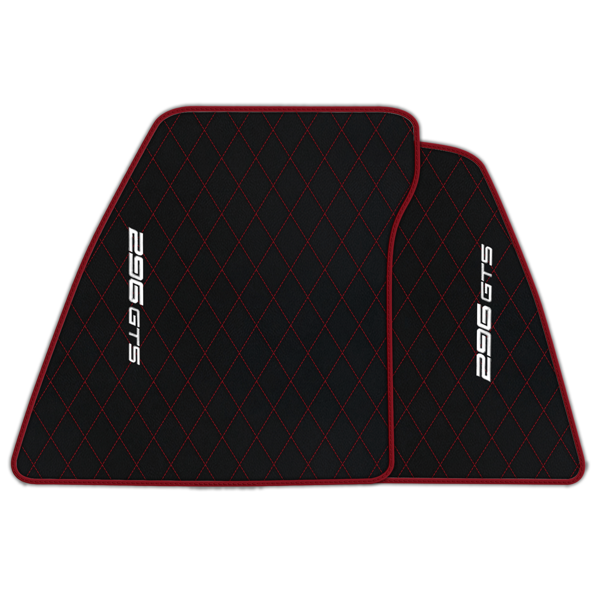 Ferrari 296 GTB Black Leather Floor Mats | Stylish & Durable