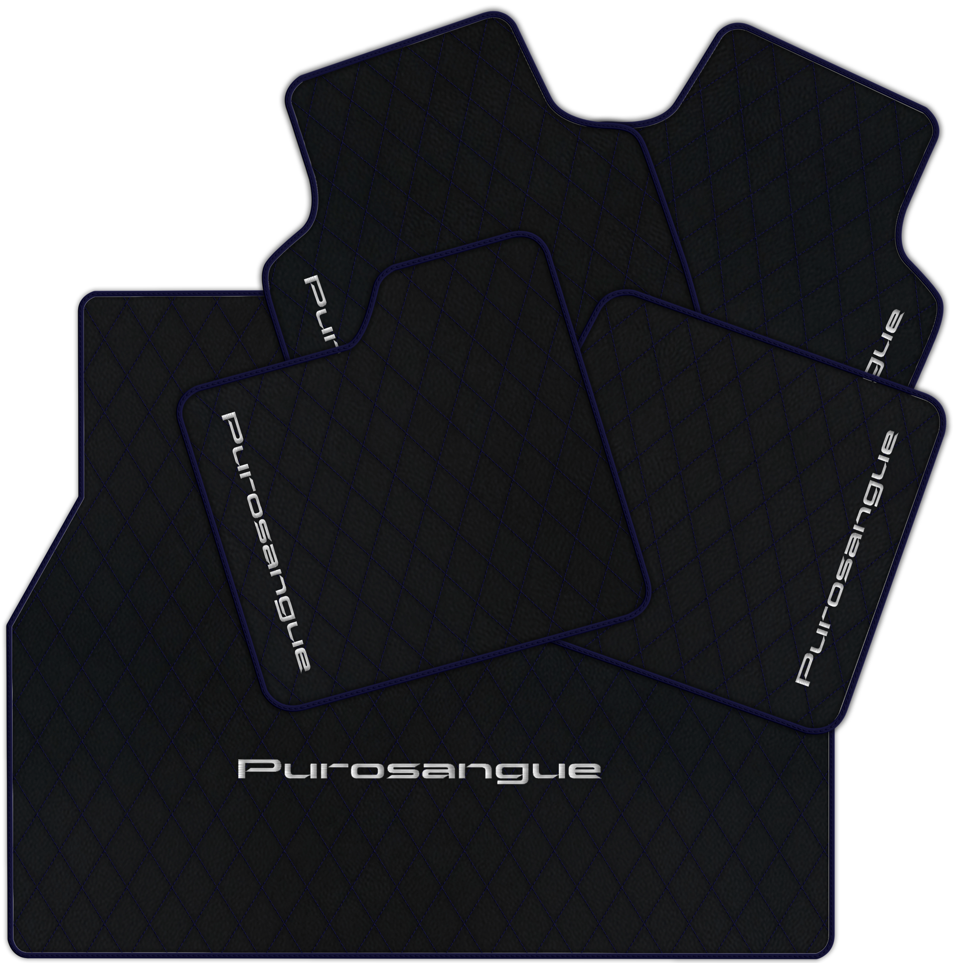 Premium Black Leather Floor Mats for Rolls Royce Shadow (1965-1977)
