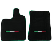 Black Floor Mats for Ferrari Purosangue with Green Trim | Italian Edition - AutoWin