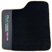 Black Floor Mats for Ferrari Purosangue with Leather and Beige Trim | Italian Edition - AutoWin
