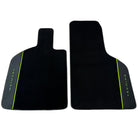 Black Floor Mats for Lamborghini Huracan Tecnica with Alcantara Leather | Green Edition - AutoWin