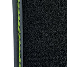 Black Floor Mats for Lamborghini Huracan Tecnica with Alcantara Leather | Green Edition - AutoWin