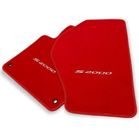 Floor Mats For Honda S2000 1999–2004 Red Tailored With White S2000 Logo - AutoWin