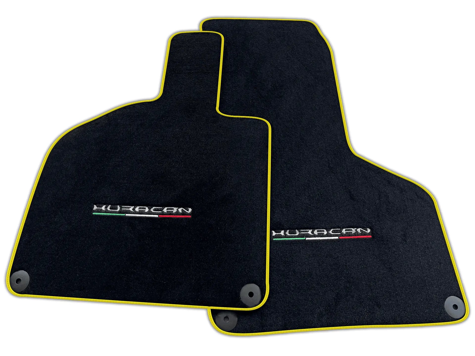 Floor Mats for Lamborghini Huracan With Italian Flag Green Stitch | Various Trim Colors