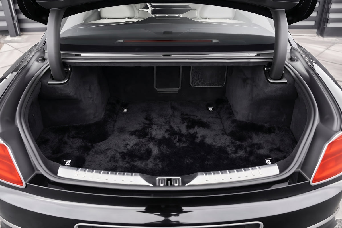 Schwarze Fußmatten für Bentley Flying Spur (2019-2023) mit Leder | Verschiedene Zierfarben