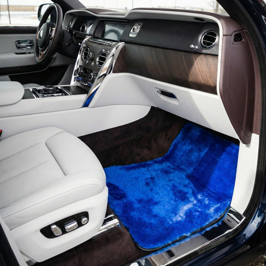 Blå Saueskinn Bilmatter for Rolls-Royce Cullinan (2018-2025)