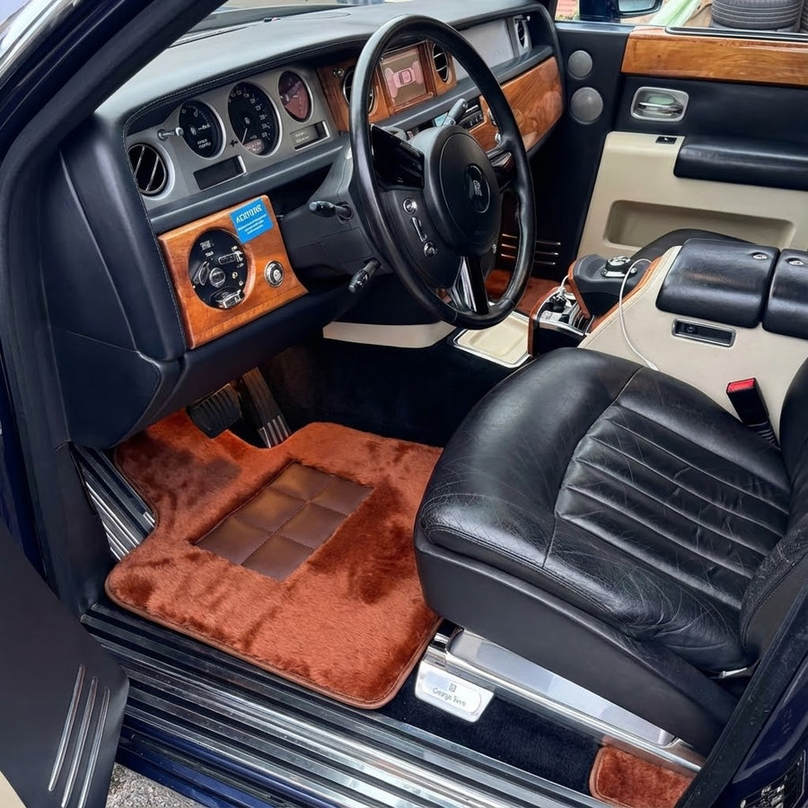Ginger Color Sheepskin Floor Mats for Rolls-Royce Phantom VIII (2017-2024)