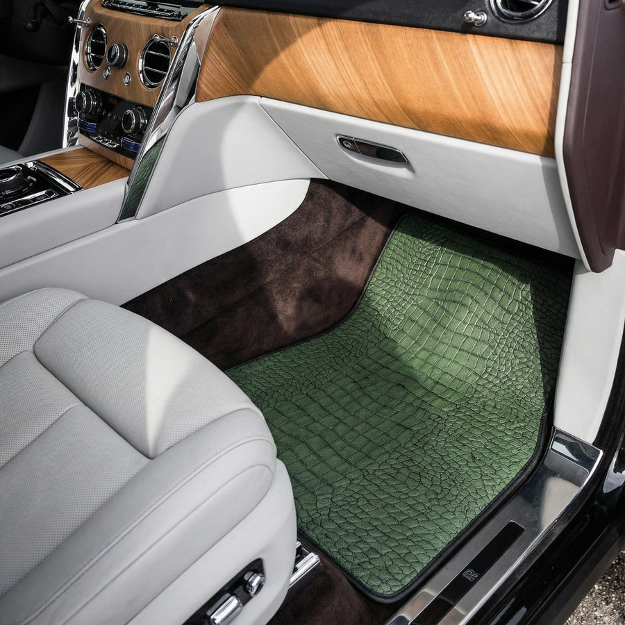 Grüne Lederfußmatten für Rolls-Royce Cullinan RR31 (2018-2025)