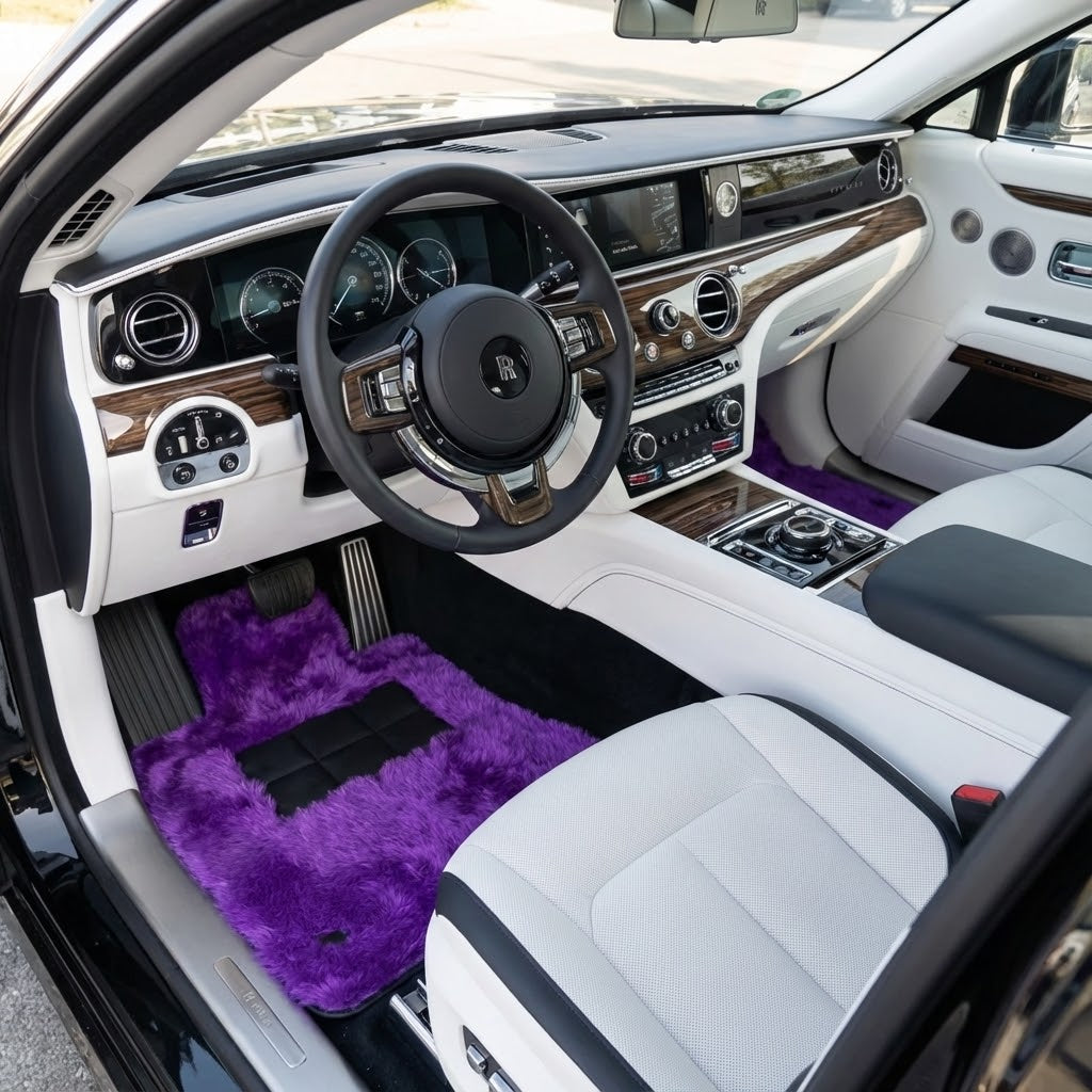 Leder-Fußmatten für Rolls Royce Spectre (2023–2024), Schwarz - AutoWin.EU