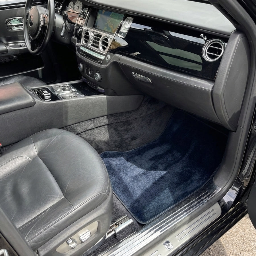 Mørk blå saueskinn Bilmatter for Rolls-Royce Ghost Series II (2021-2024)