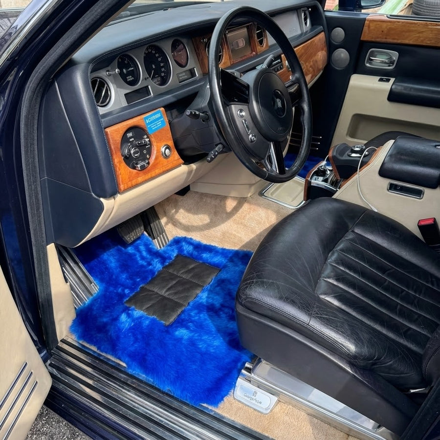 Blå saueskinn Bilmatter for Rolls-Royce Phantom Drophead Coupe (2007-2016)