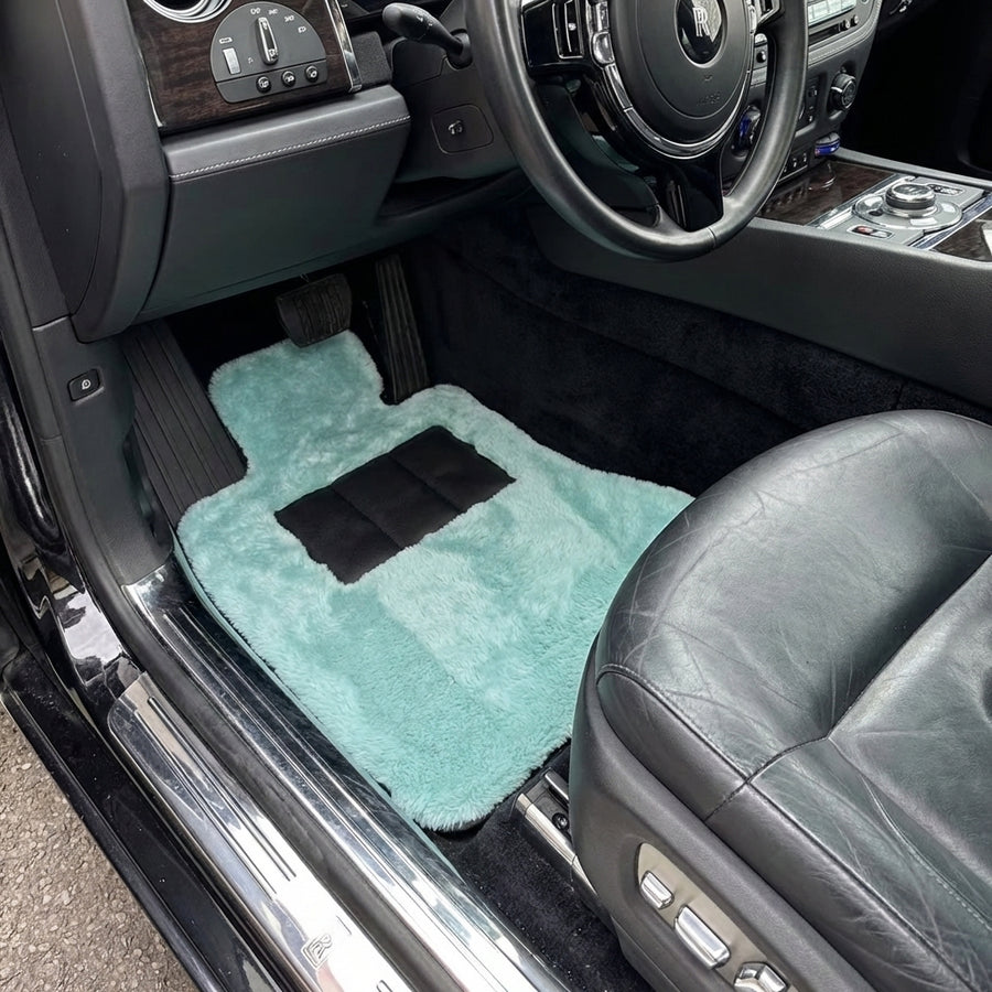 Tiff Blå Saueskinn Bilmatter for Rolls Royce Ghost Series II (2021-2024) ER56 Design Brand