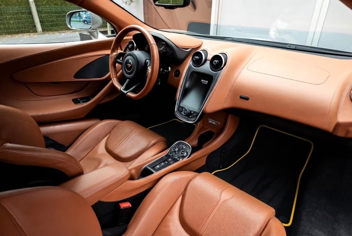 Black Floor Mats for McLaren 570S (2015-2021) with Leather
