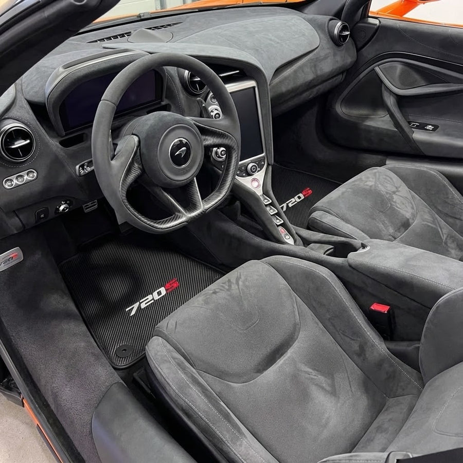 Bilmatter For McLaren 720S Svarte Skreddersydde Tepper Sett AutoWin