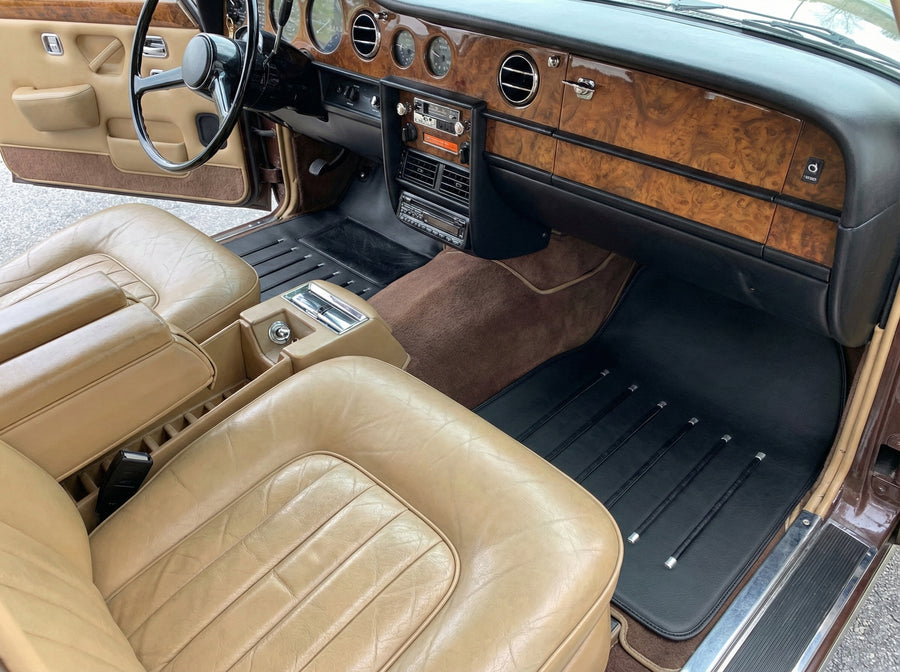 Lær Bilmatter for Rolls Royce Shadow 1965-1977 svart