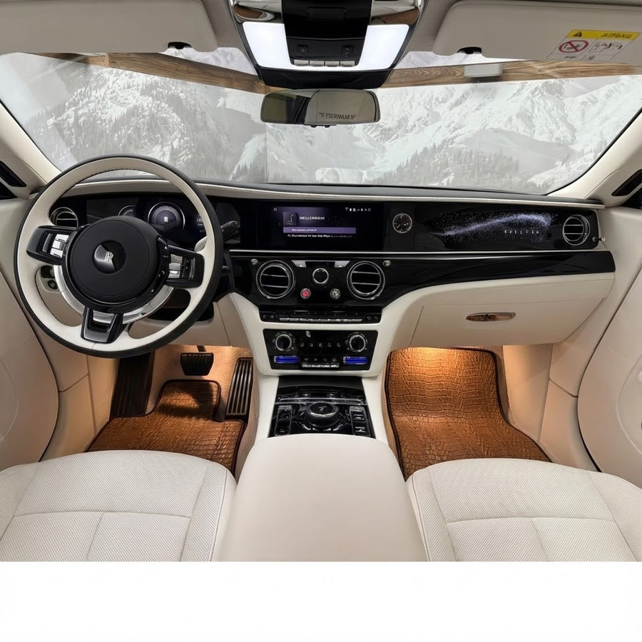 Krokodilleprøvd lær Bilmatter for Rolls-Royce Spectre (2023-2024)