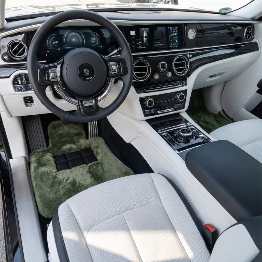 Lys Grønn Saueskinn Bilmatter for Rolls-Royce Spectre (2023-2024)