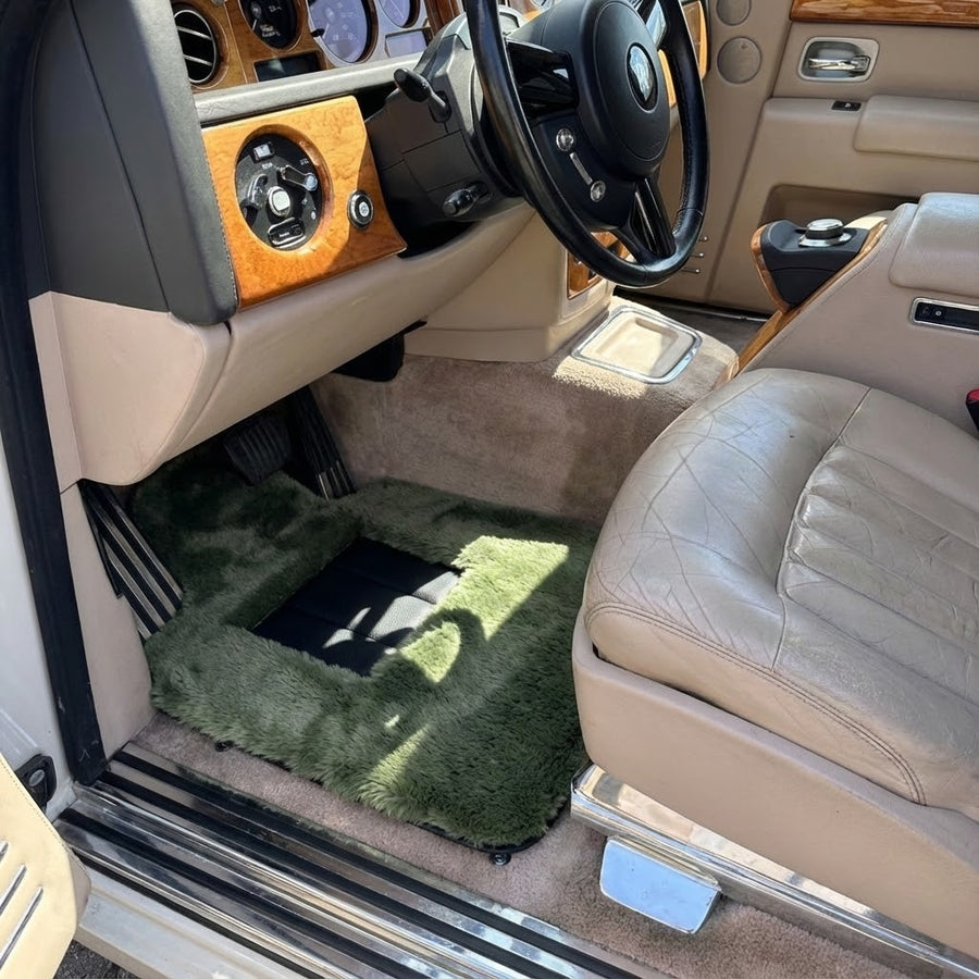 Lys Grønn Saueskinn Bilmatter for Rolls-Royce Phantom Drophead Coupe (2007-2016)