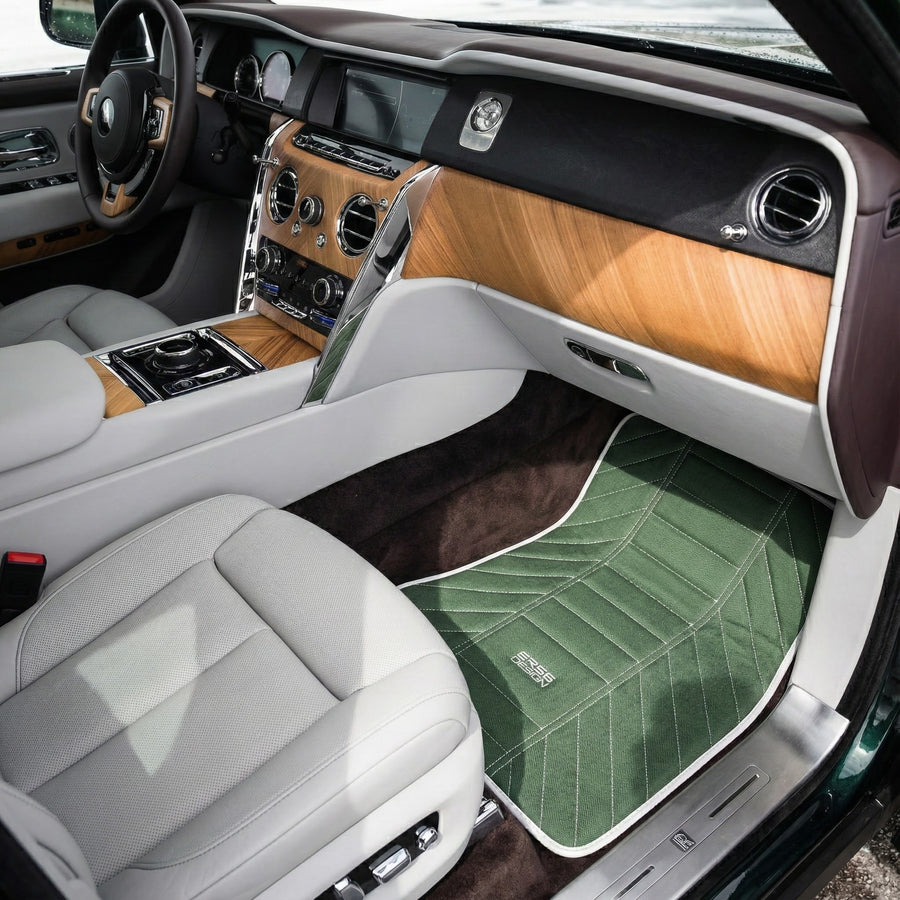 Grønne skinn Bilmatter for Rolls-Royce Cullinan Rr31 2018-2025 ER56 Design