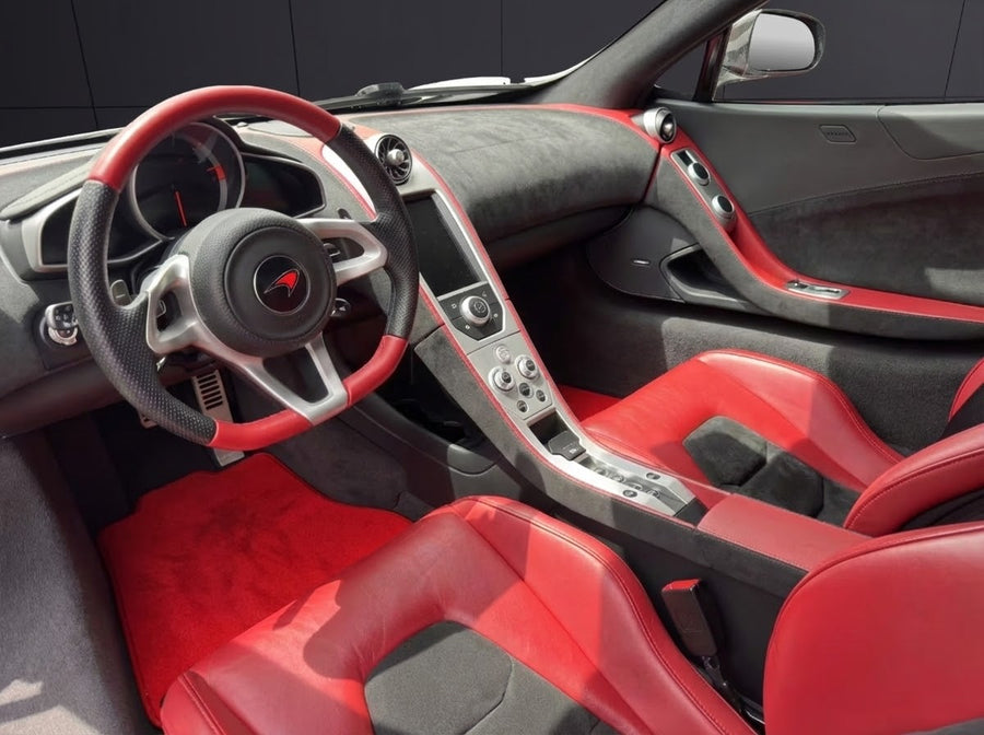 Bilmatter til McLaren MP4-12C (2011–2014) Rødt skreddersydd teppe sett AutoWin