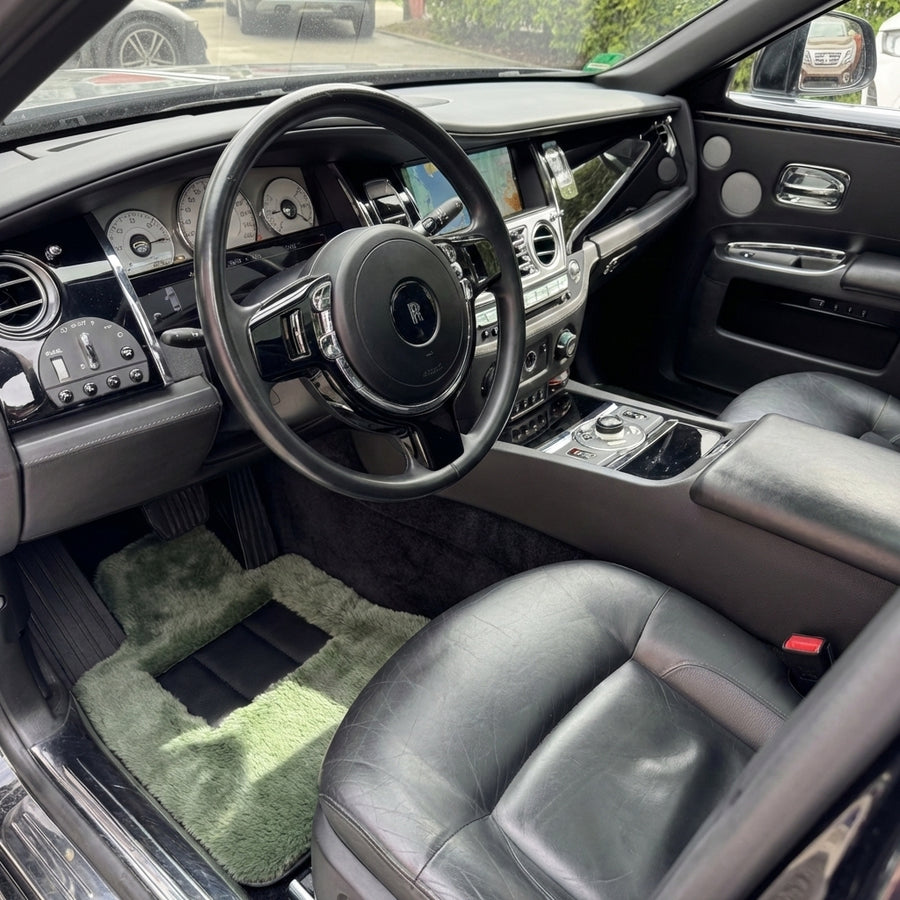 Lys Grønn Saueskinn Bilmatter for Rolls-Royce Ghost Series I (2010–2020)