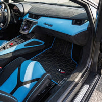 Lærcarputer for Lamborghini Aventador SVJ Limited Edition med Blå Kant