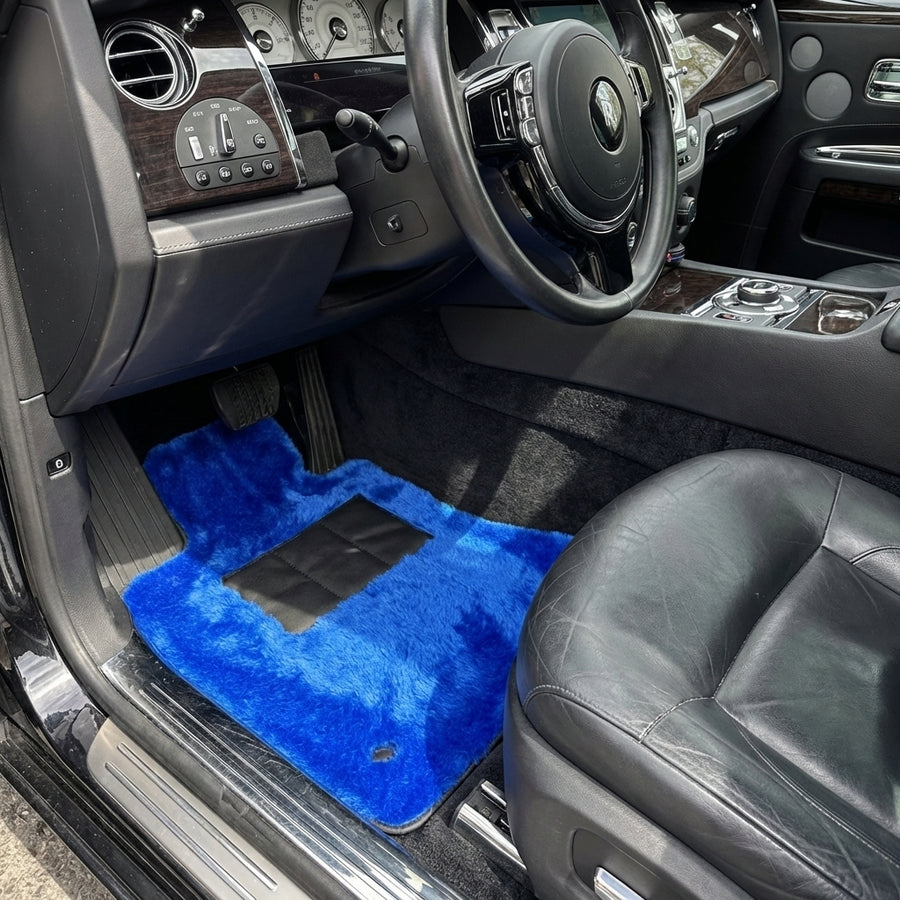 Blå Saueskinn Bilmatter for Rolls-Royce Ghost Series I (2010-2020)