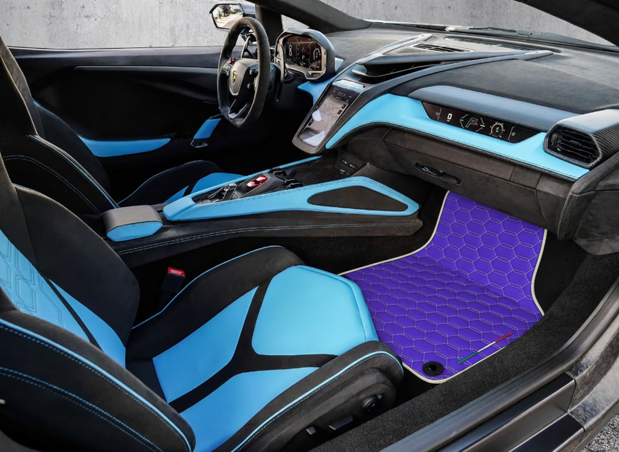 Lilla lær Bilmatter for Lamborghini Revuelto (2024-2026)