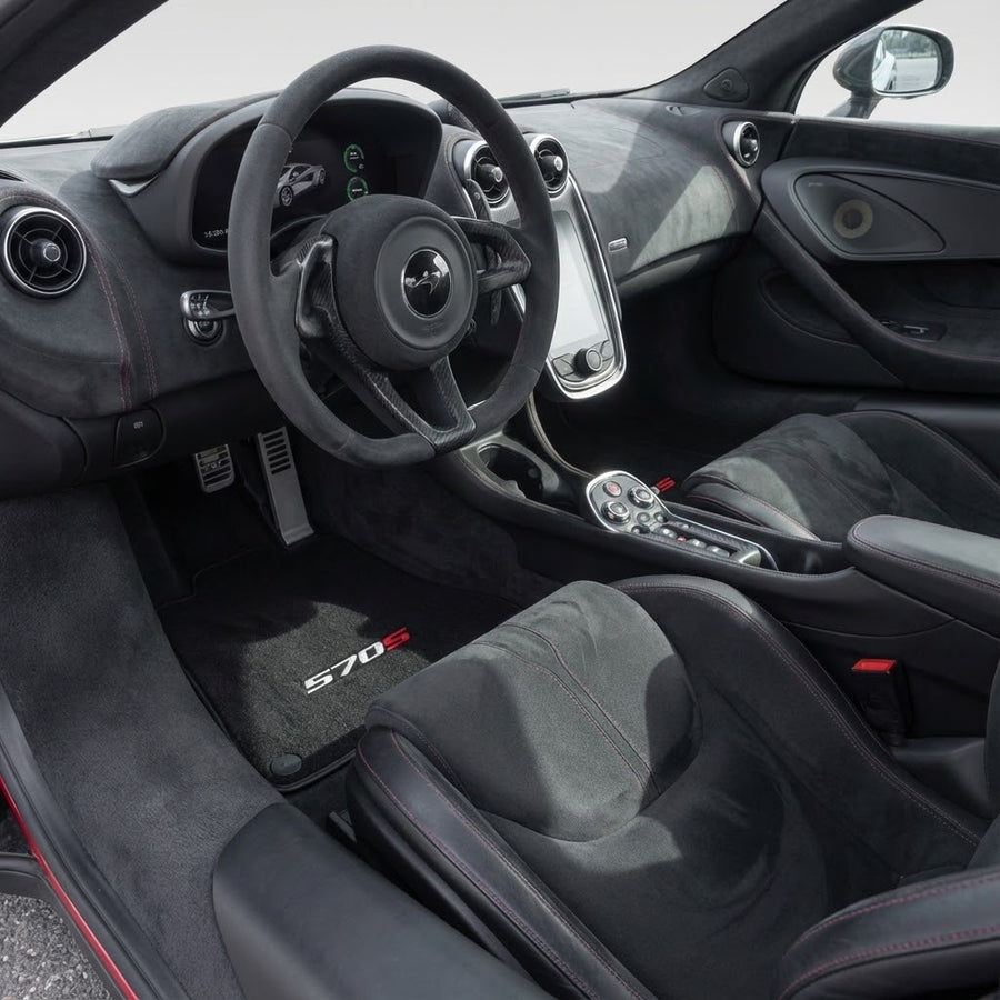 Svart Bilmatter for McLaren 570S Skreddersydde Tepper Sett AutoWin