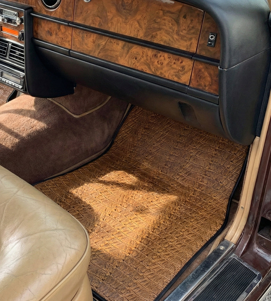 Krokodilleprøvd lær Bilmatter for Rolls-Royce Shadow (1965-1977)