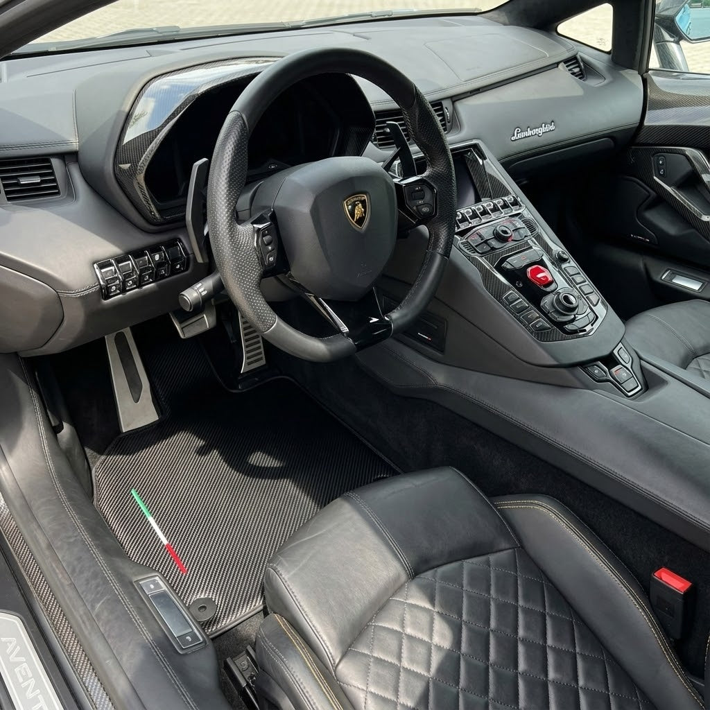 Tilpassbare karbonfiber bilmatter for Lamborghini Aventador