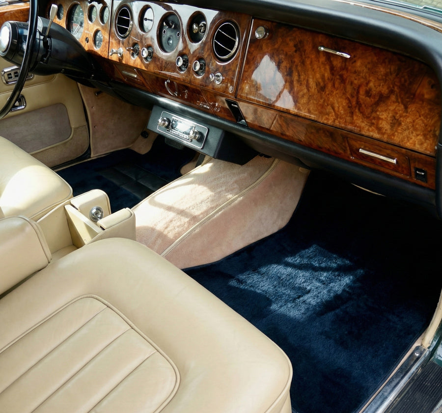 Mørkeblå saueskinn Bilmatter for Rolls-Royce Shadow (1965-1977)