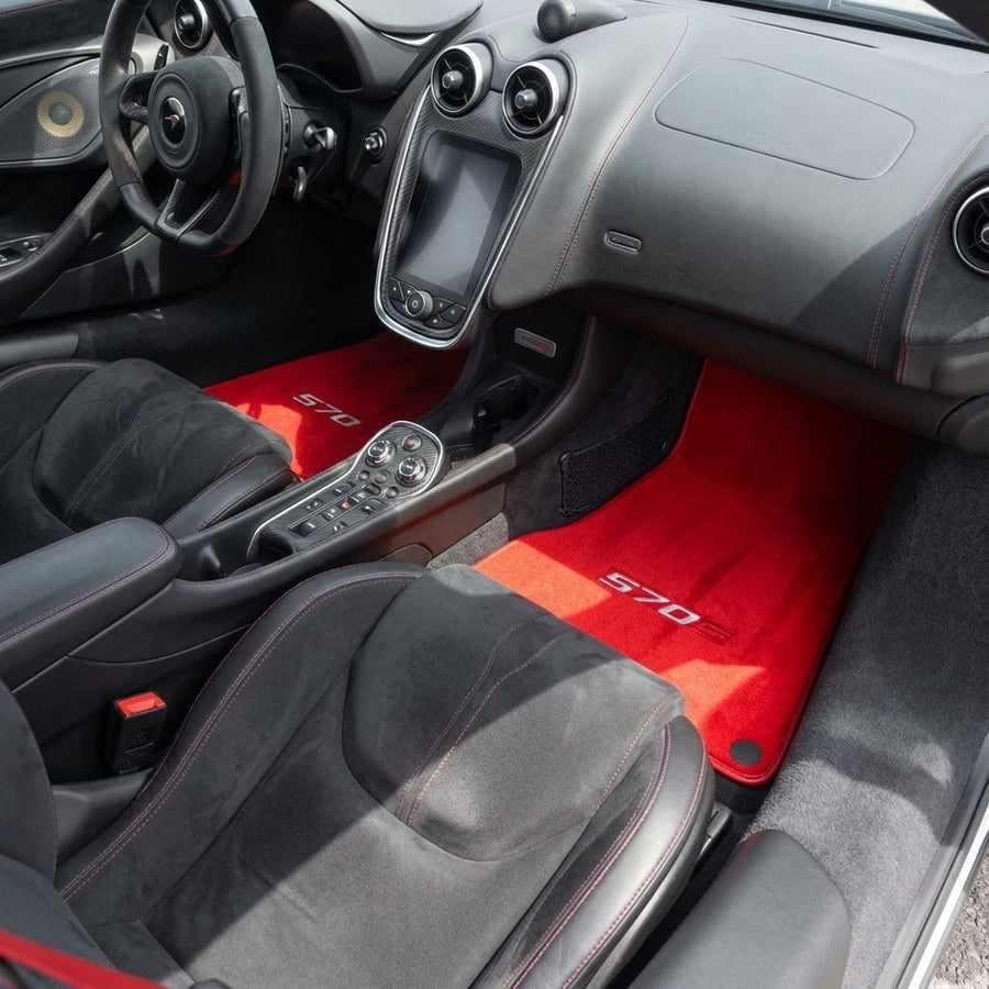 Bilmatter for McLaren 570S Rød Skreddersydde Tepper Sett AutoWin