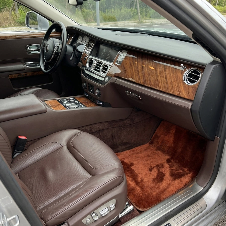 Ingefærfargede saueskinnsbilmatter for Rolls-Royce Ghost Series I (2010-2020)