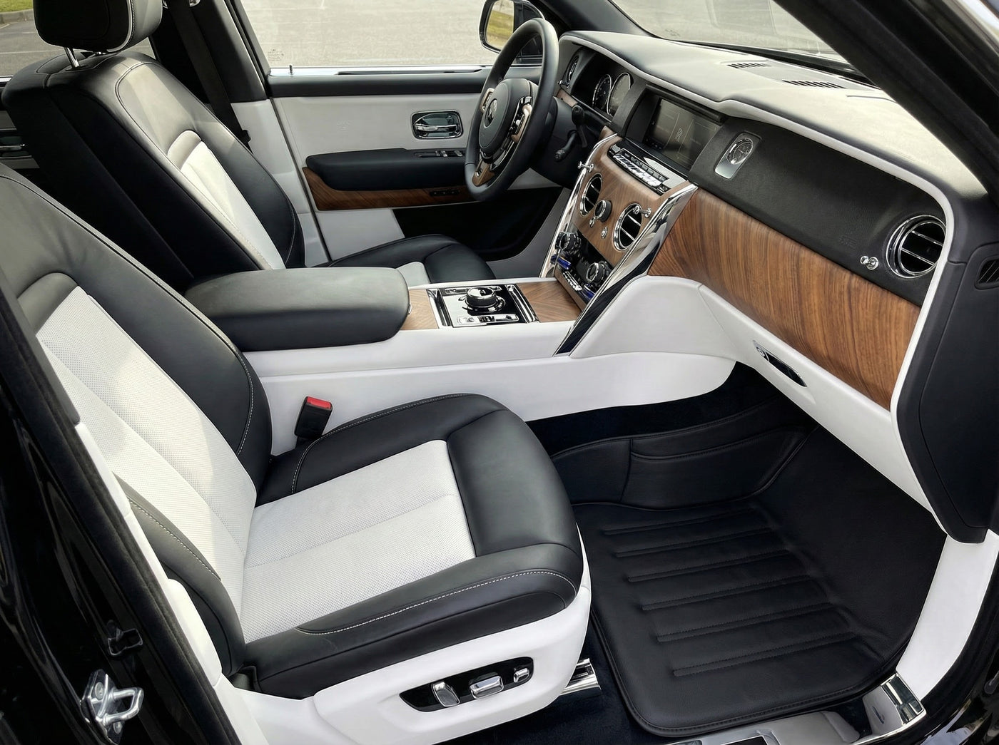 Lærbilmatter for Rolls Royce Black Badge Cullinan RR31 2018-2025 Svart