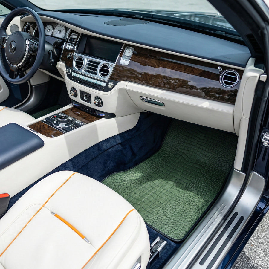 Grønne Skinn Bilmatter for Rolls-Royce Dawn (2016-2023)