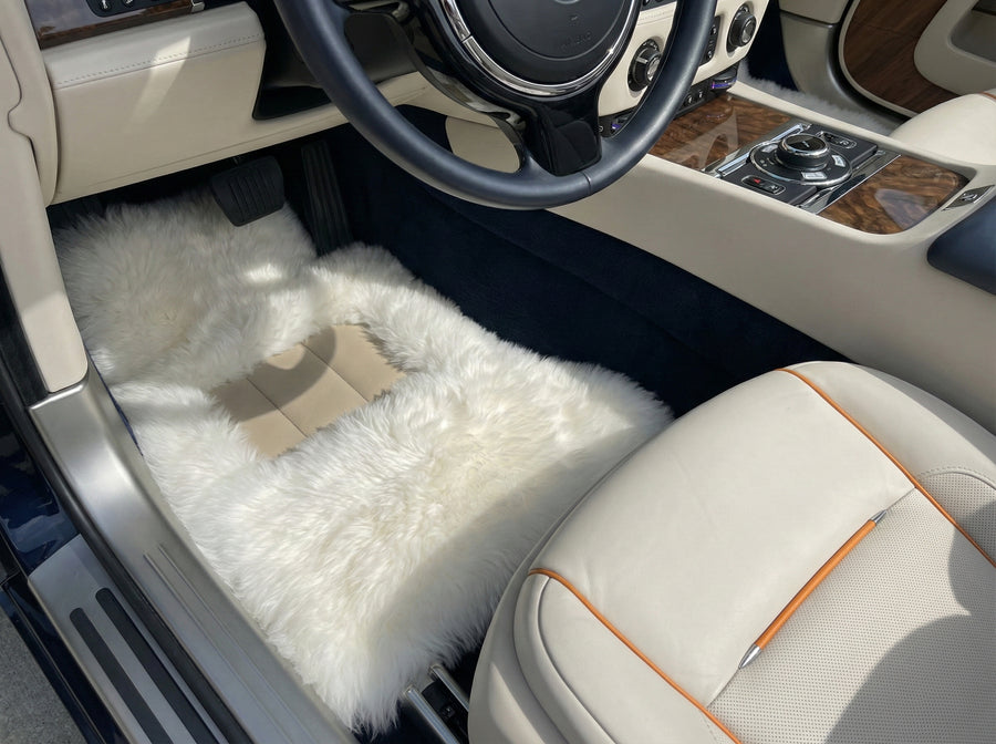 Hvite Saueskinnsmatter For Rolls Royce Dawn Rr6 2016-2023 Er56 Design Merke