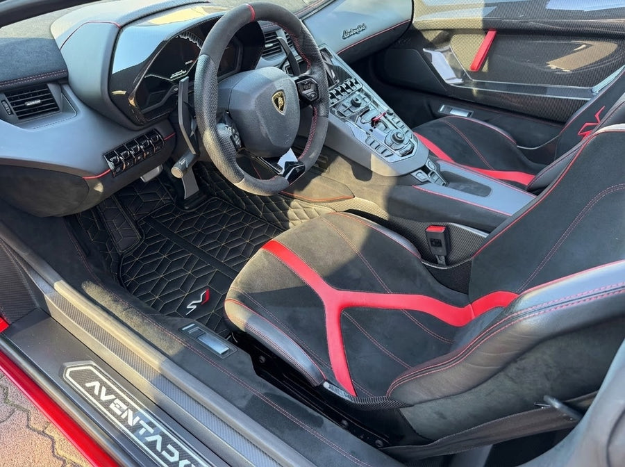 Lær Bilmatter for Lamborghini Aventador SVJ Limited