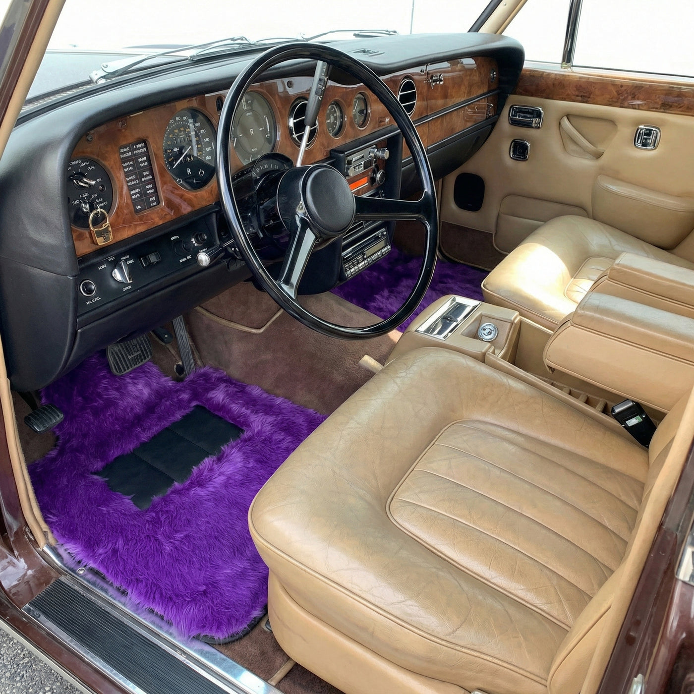 Violette Schaffell-Fußmatten für Rolls-Royce Shadow (1965-1977)
