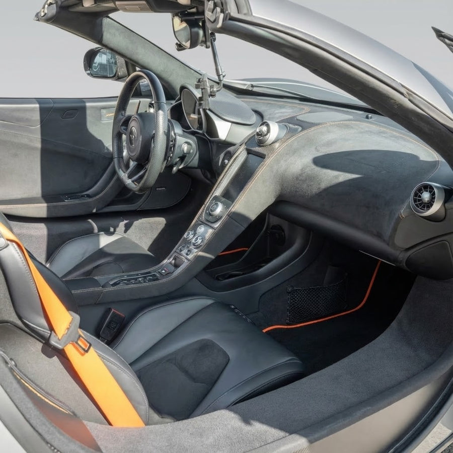 Svart Bilmatter for McLaren 650S (2015-2018) Med Alcantara Lær