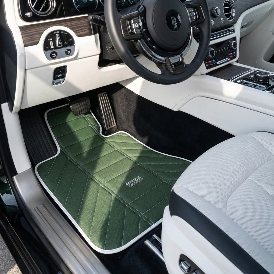 Grüne Leder-Fußmatten für Rolls-Royce Spectre (2023–2024) ER56-Design