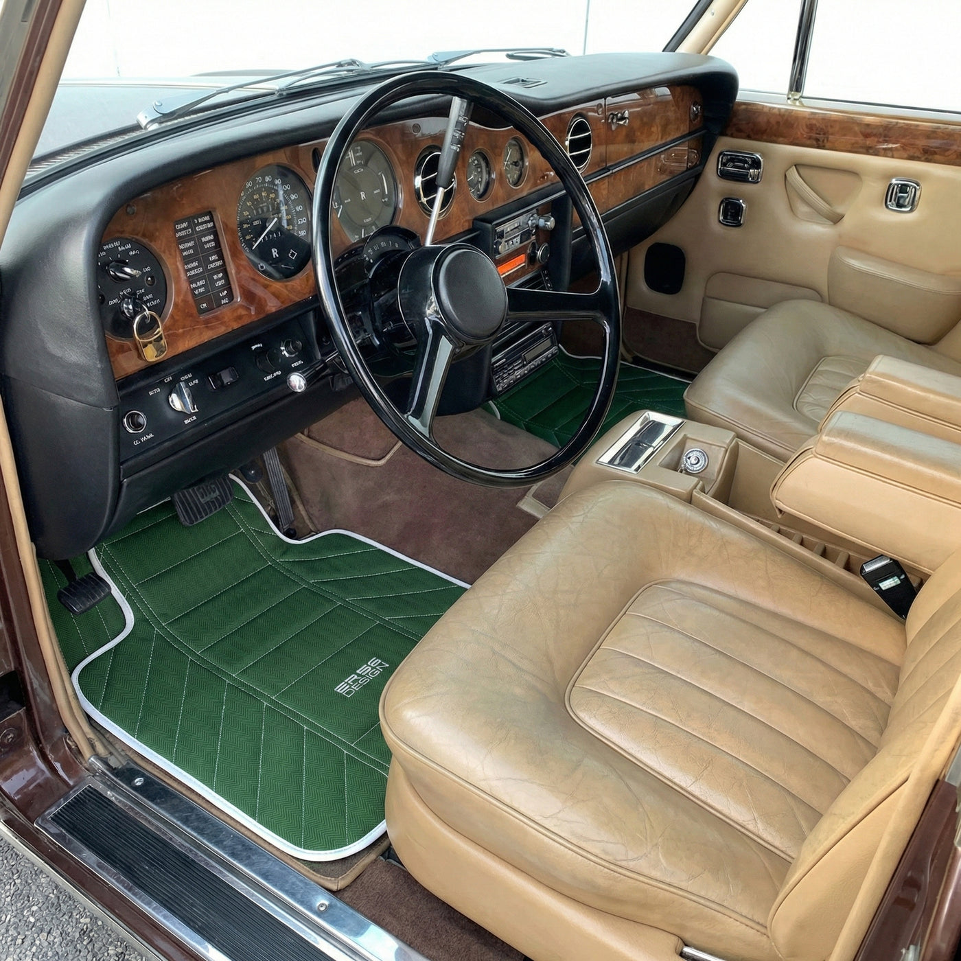 Green Leather Floor Mats For Rolls Royce Shadow 1965-1977