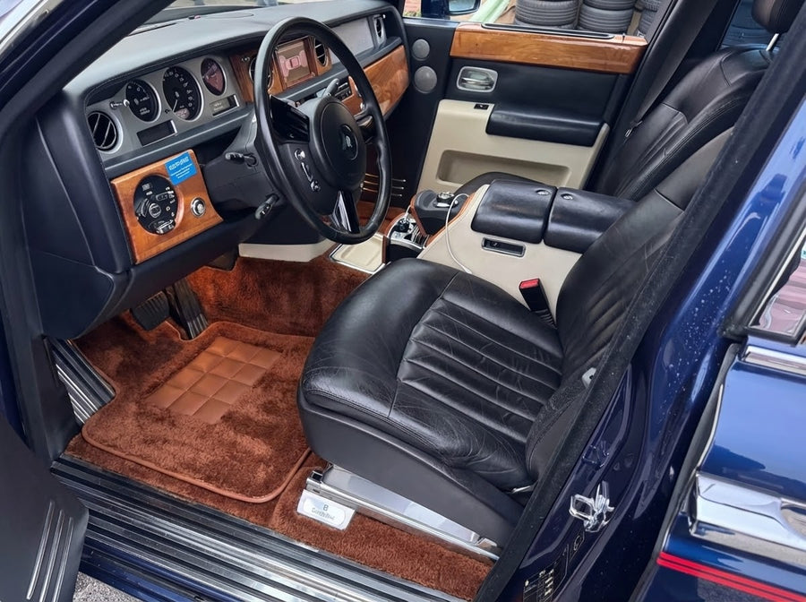 Braune Schaffell Autofußmatten für Rolls Royce Phantom VIII (2017-2024) ER56 Design Marke