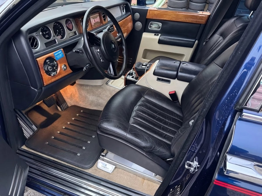 Lær Bilmatter For Rolls Royce Black Badge Phantom Drophead Coupe 2007–2016 Svart