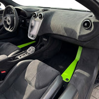 Tilpassbare svarte bilmatter for McLaren 600LT (2018-2020) med grønt skinn