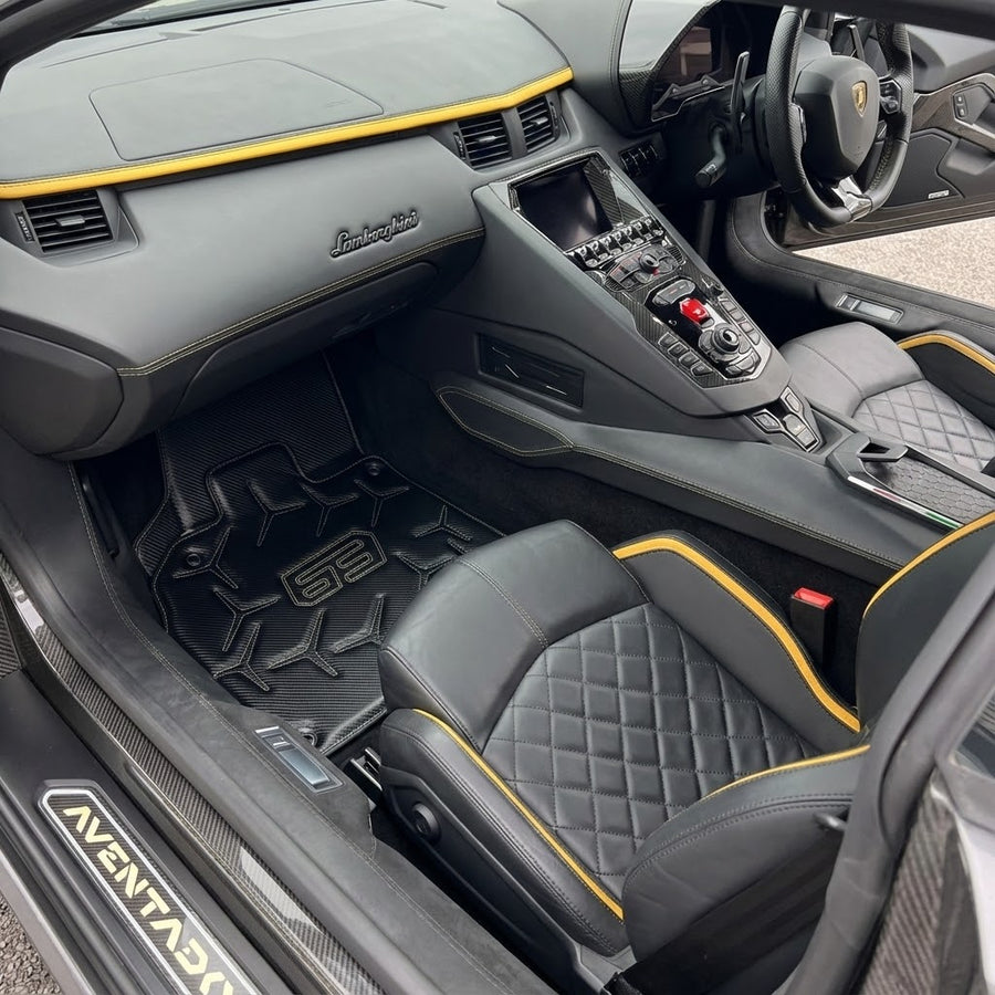 Karbon lær Bilmatter for Lamborghini Aventador SVJ 63 Edition