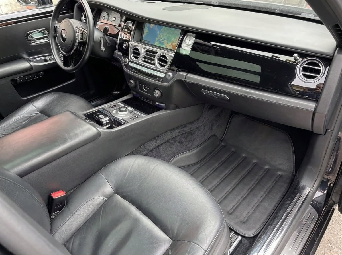 Lederfußmatten für Rolls Royce Black Badge Ghost Serie II (2021-2024) Schwarz