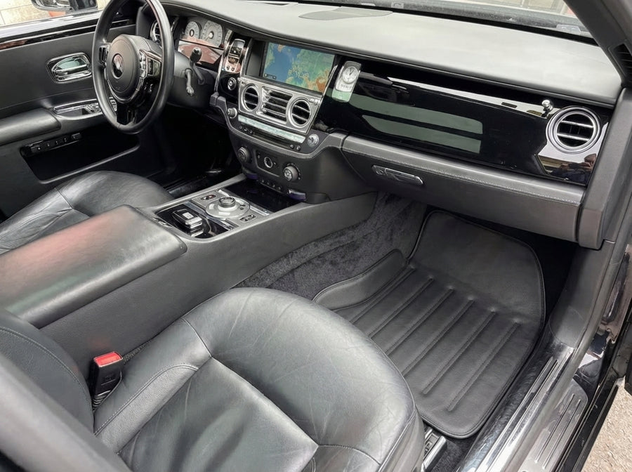 Leather Floor Mats For Rolls Royce Black Badge Ghost Series II (2021-2024) Black